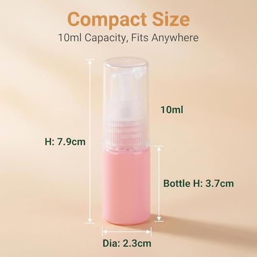 Elandy 6PCS 10ml Plastic Empty Lotion Pump Bottles - Travel Cosmetic Containers