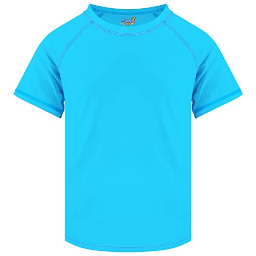 Semois Boys UPF 50+ Short Sleeve Rash Guard Swim Shirt for Kids