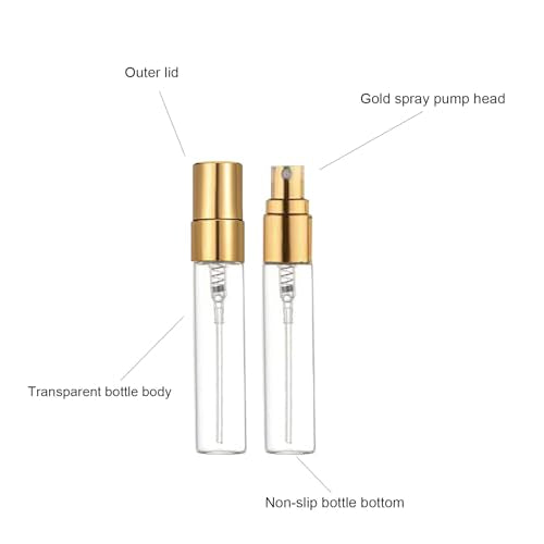 5ml Clear Glass Mini Spray Bottles - 20 Pack Refillable Perfume & Liquid Atomizers