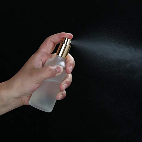 Furnido 12-Pack 50ml Frosted Glass Spray Bottles with Fine Mist Atomizer & Golden Pump Cap, Travel Perfume Containers with Stickers & Funnels