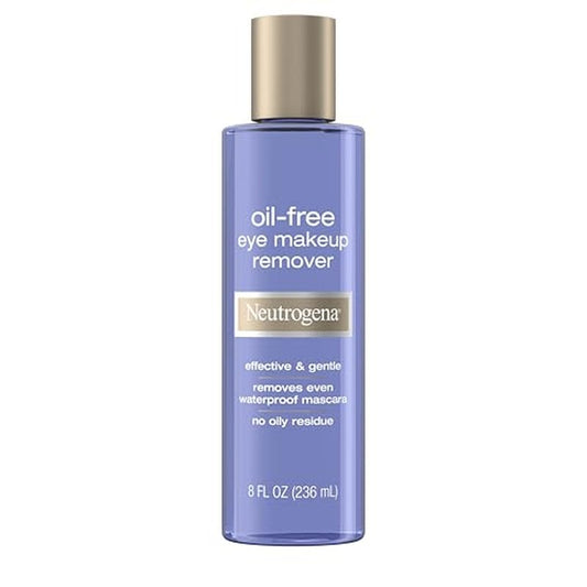 Neutrogena Gentle Oil-Free Eye Makeup Remover & Cleanser for Sensitive Eyes, Dissolves Waterproof Mascara, Non-Greasy Liquid Makeup Remover, Dermatologist & Ophthalmologist Tested, 8 fl. oz