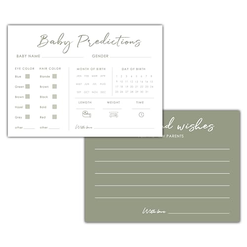 ISOVF Baby Shower Predictions and Advice Cards - 25 Pack, 5" x 7"