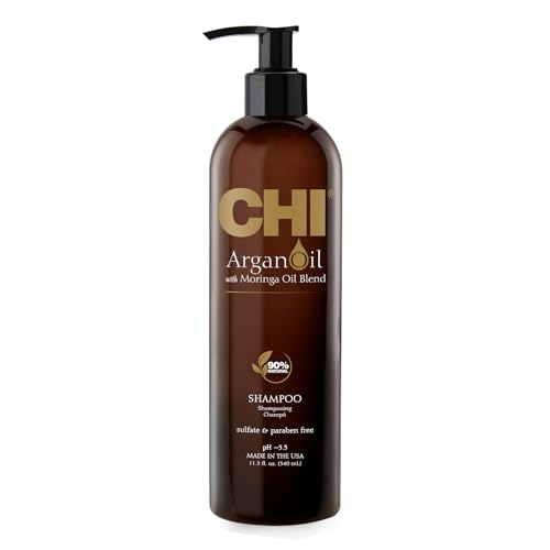 CHI Argan Oil Shampoo for Dry and Damaged Hair, 11.5 Fl Oz