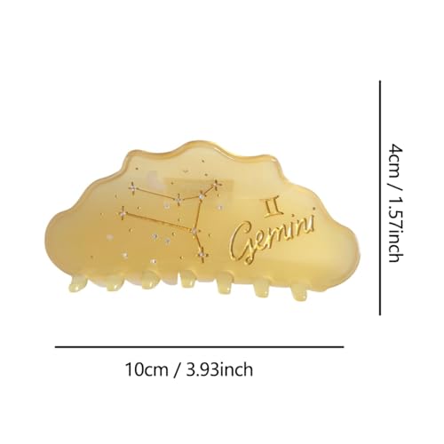 Clip Sugar Gemini Sign Hair Clips for Women, Yellow Acetate Claw Hair Accessories