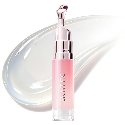 SKINTIFIC Peptide Brightening Lip Serum, Hydrating & Plumping Tinted Lip Gloss, Moisturizing Lip Balm with Polypeptides & Squalane for Glossy Sheer, Smooth Lips(00 Clear)