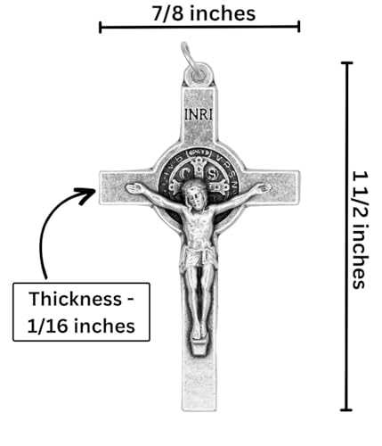 St Benedict Crucifix - Bulk Pack of 5 Silver Oxidized 1.5" Rosary Parts
