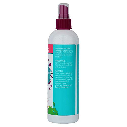 Luster's Pink Kids Detangling Spray, Sulfate-Free Leave-In Conditioner, 12 oz