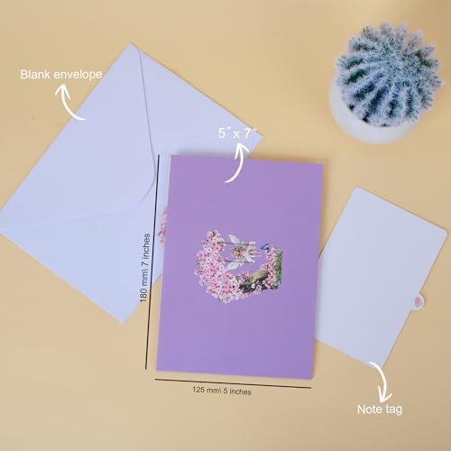 3D Pop-Up Fairy Birthday Card with Rhinestones - Handmade Gift