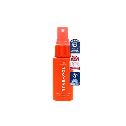 Tower 28 SOS Daily Rescue Facial Spray - Hypochlorous Acid Spray to Help Reduce Redness, Calm Irritation + Alleviate Flare-Ups - Purifying Travel Size Face Toner - Everyday Skin Care Essential (1 oz)