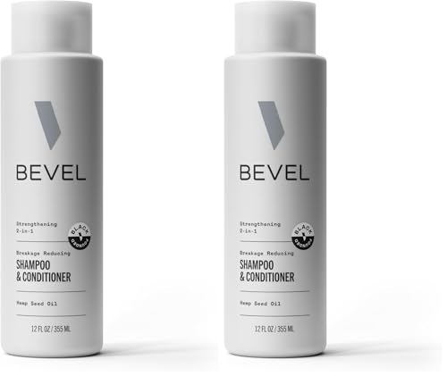 Bevel 2-in-1 Strengthening Shampoo & Conditioner for Men, 12 Oz (Pack of 2)