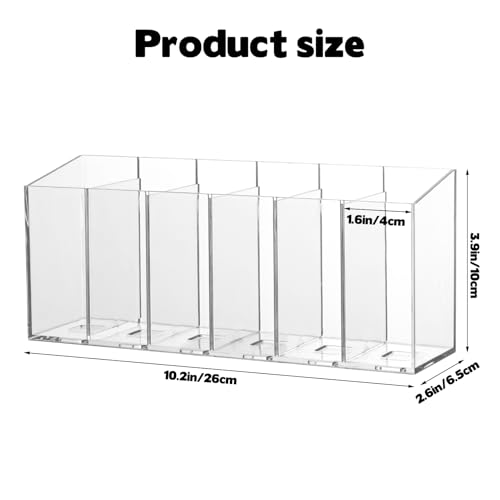 Acrylic Drink Packet Organizer with Removable Dividers - 6 Compartment Storage
