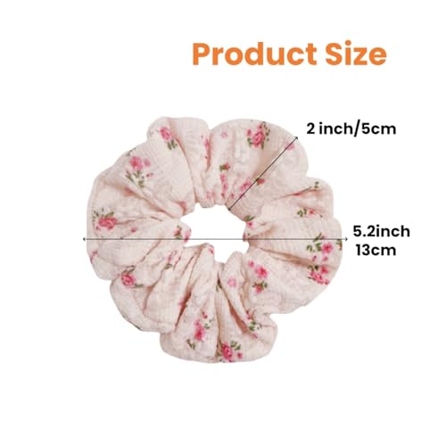 Floral Lace Scrunchies Pack of 3 for Women - Blossom Hair Ties & Ponytail Holders