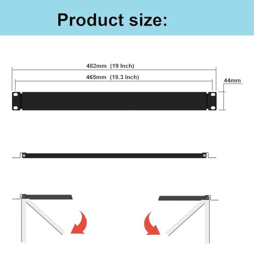 1U Hinged Blank Rack Mount Panel for 19-Inch Server Racks