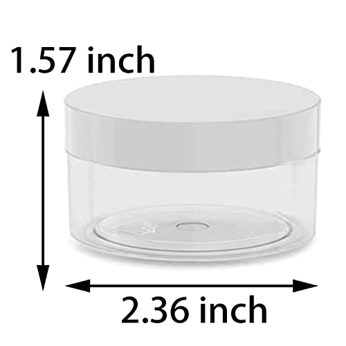 20 Pack 2 Ounce Plastic Jars with Screw Lids for Cosmetics
