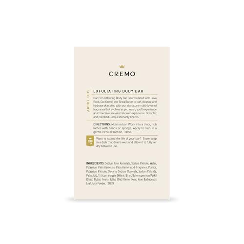 Cremo Bourbon & Oak Exfoliating Body Bar for Men - 5oz