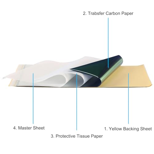 Tattoo Transfer Paper 50 Sheets Tattoo Stencil Paper A4 Size 4 Layers DIY Tattoo Tracing Paper Tattoo Kit Tattoo Supplies