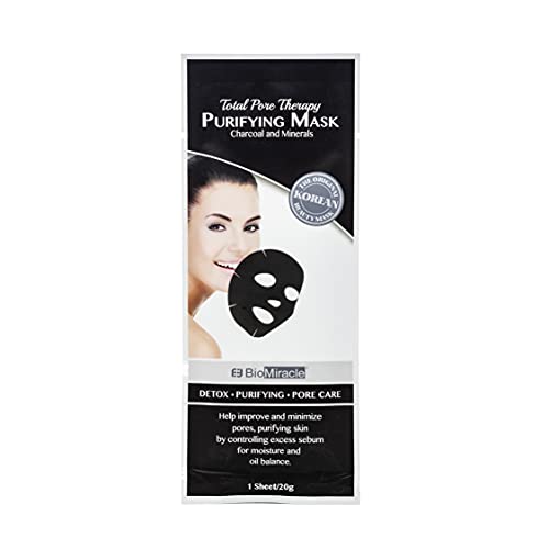 BioMiracle Purifying Pore Mask with Collagen & Vitamin E - 5 Pack, Detox & Oil Control