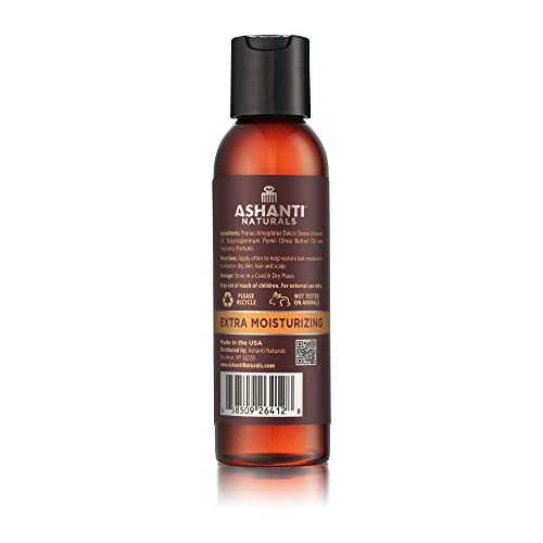Ashanti Naturals Pure Shea & Sweet Almond Oil - 4 oz Moisturizing Body Oil with Midnight Amber Fragrance for Skin & Hair