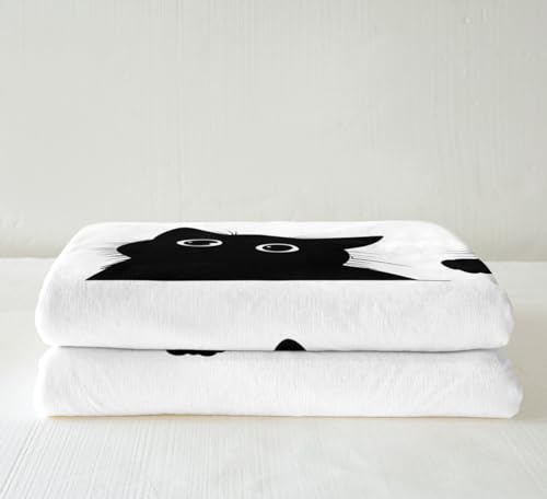 Feelyou Black Cat Fleece Blanket for Kids - Super Soft 30x40