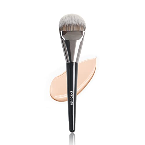 ENZO KEN Flat Foundation Brush 820-L-Black for Liquid Makeup & Blending