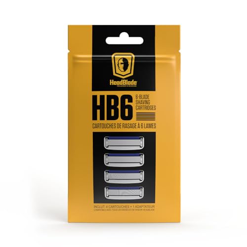 HeadBlade HB6 Refill Shaving Razor Blades - 4 Pack Stainless Steel Cartridges