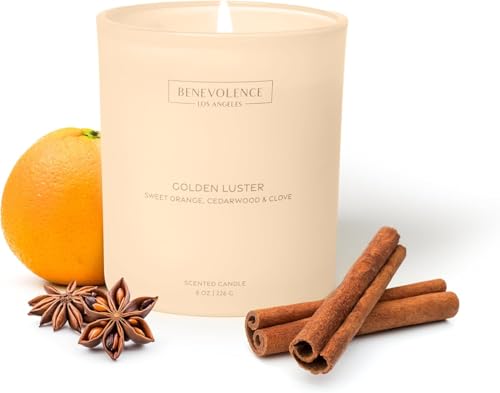 Golden Luster Scented Candle | Orange, Cedarwood & Clove | 8oz
