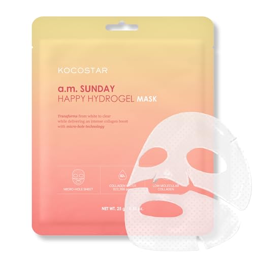 KOCOSTAR Norwegian Collagen Hydrogel Mask with Hyaluronic Acid, Deep Skin Hydration & Elasticity, 1 Sheet