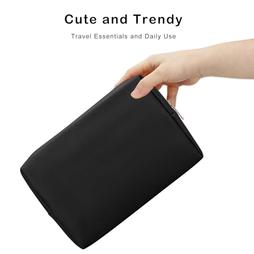 DOB SECHS Waterproof PU Leather Makeup Bag - Large Travel Cosmetic Organizer
