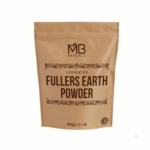 MB Herbals Fullers Earth Powder 8.8oz Pack of 2 - Multani Mitti for Face & Skin Care