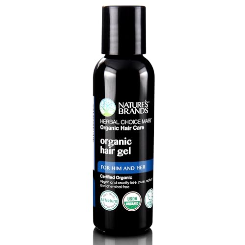 Nature's Brands Organic Hair Gel 2 Fl Oz - No Toxic Chemicals, Vegan & USDA Certified