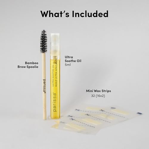 Parissa Natural Eyebrow Wax Strips Kit - 16 Double-Sided Strips
