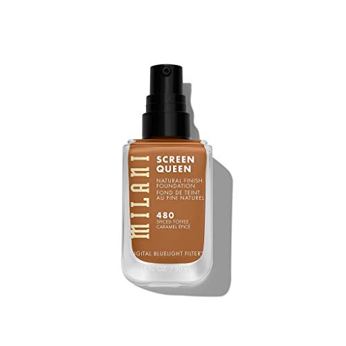 Milani Screen Queen Liquid Foundation - Cruelty-Free, Digital Blue Light Filter, Spiced Toffee, 45 Shades