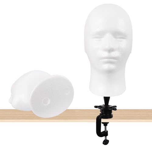 MapofBeauty White Wig Head Display Model – Salon Wig Stand Head 21in Circumference