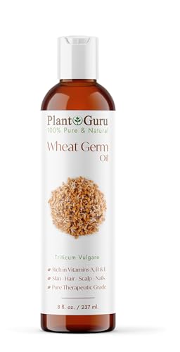 Plant Guru Wheat Germ Oil – 100% Pure Cold-Pressed Carrier Oil (8 fl. oz.)