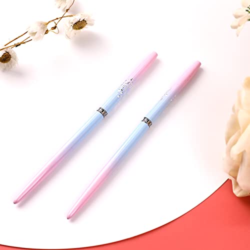 Nail Art Clean Up Brush Set - 2 Pcs Round & Angled Brushes