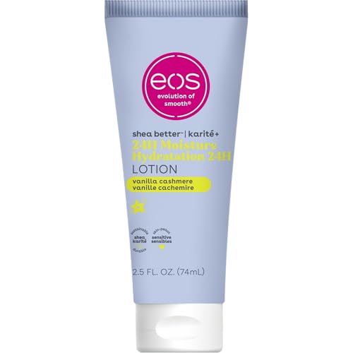 EOS Vanilla Cashmere Travel Body Lotion 2.5 Fl Oz - 24H Moisture & Nourishing Shea Butter