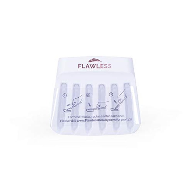 Flawless Dermaplane Glo Lighted Facial Exfoliator - Non-Vibrating | 6 Replacement Heads, White/Rose Gold