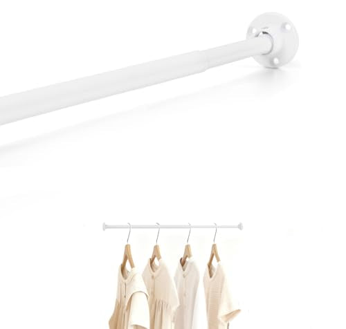 TYRON Adjustable Closet Rod for Small Spaces, 12-18 In., 1/2" Diameter - White