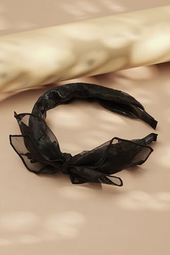 Gothic Black Bow Headband for Women - 80s Grunge & Emo Style