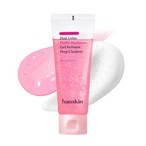 Hanskin PDRN Gel-to-Foam Cleanser with Pink Lotus - Vegan & Hydrating