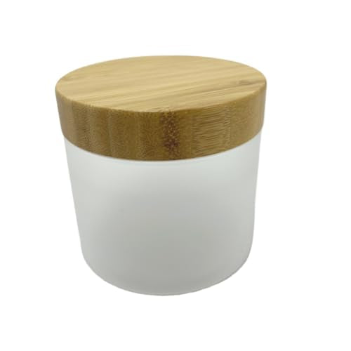 16oz Bamboo Lid Jar - Frosted Refillable Cosmetic Container for Creams & Powders