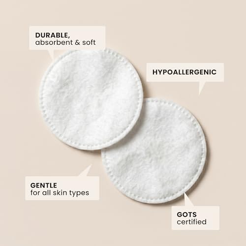 Organic Cotton Rounds for Face - 600 Count Makeup Remover Pads, Lint-Free & Hypoallergenic