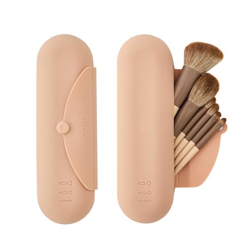 JASAQE Silicone Makeup Brush Holder – Portable Travel Cosmetic Case