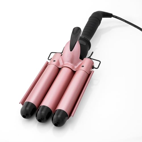 Asani Rose Gold 3-Barrel Curling Iron Wand, 1in Ceramic Tourmaline