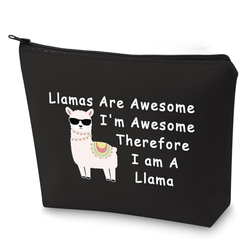 I'm A Llama-BK Llama Makeup Bag - Fun Gift for Women, Travel Friendly, Polyester, 9.25x6.69 inches