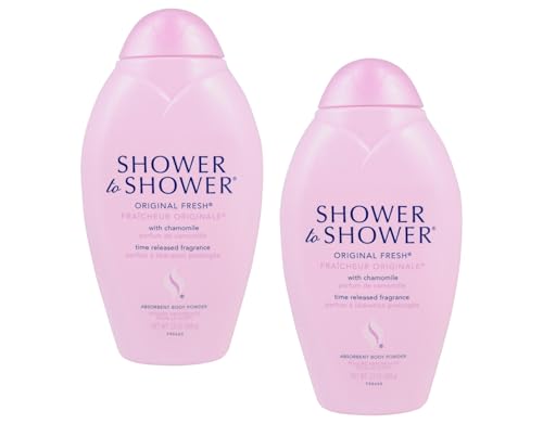 Shower to Shower Chamomile Body Powder, Talc-Free, 13 OZ (Pack of 2)