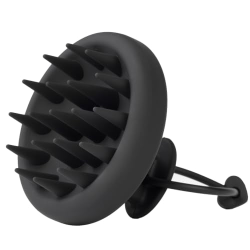 Yulume Black Scalp Massager Shampoo Brush with Soft Silicone Bristles for Deep Cleansing