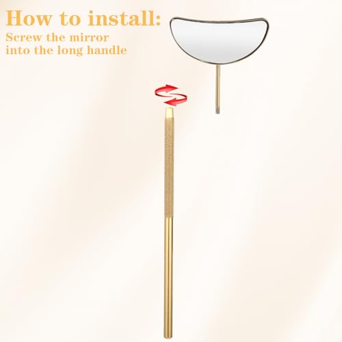 Stainless Steel Lash Mirror 2-Pack – Half Moon Detachable Eyelash Inspection Mirrors for Lash Extensions