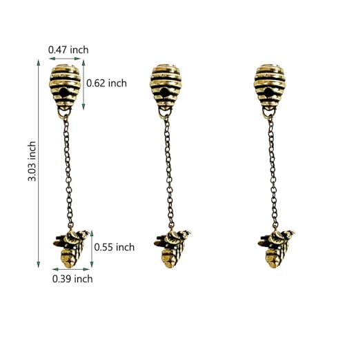 Brass Bee Hive Magnetic Hinge Heads - 3 Pcs Decorative Toppers