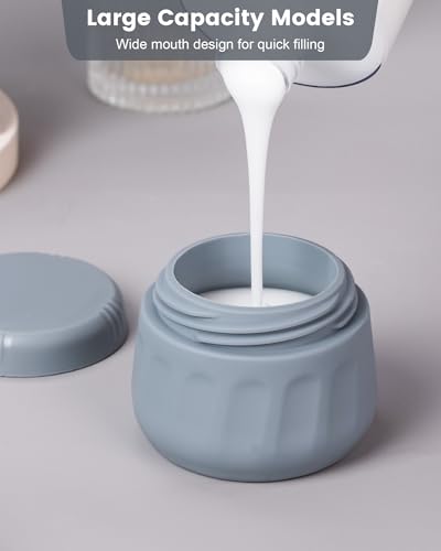 Mrsdry 3oz Travel Containers Set – TSA Approved Refillable Silicone Jars for Toiletries, Leak-Proof, 4 Pack, Black Gray